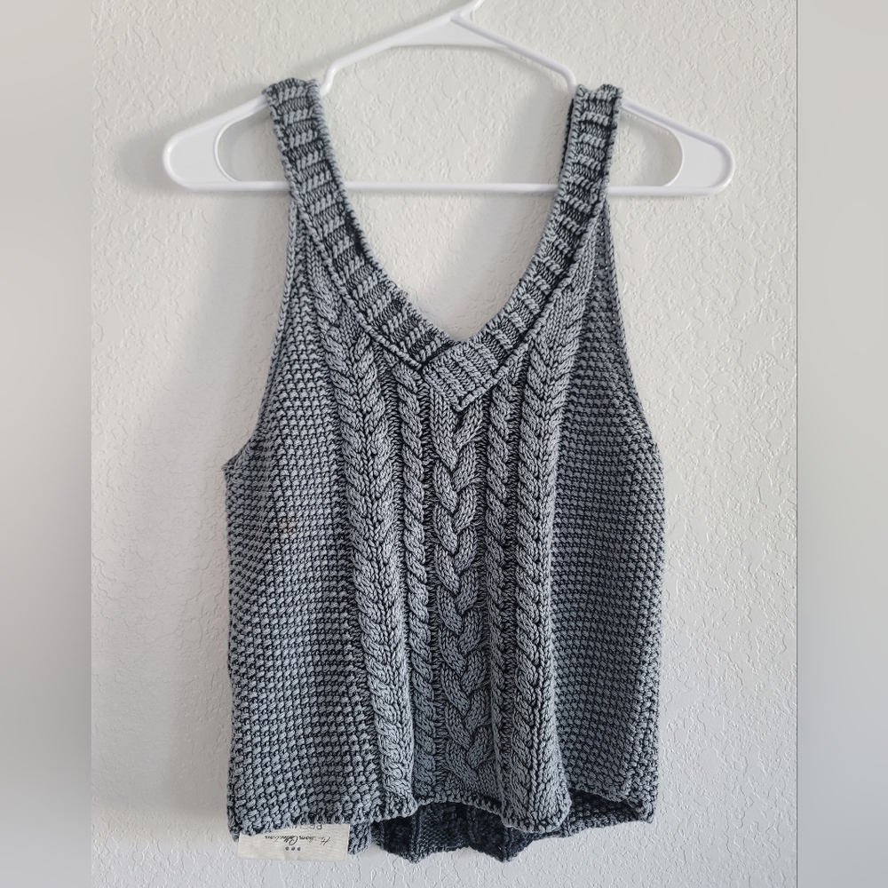 Breton Cable Knit Tank Top - Gray - Picture 5 of 9